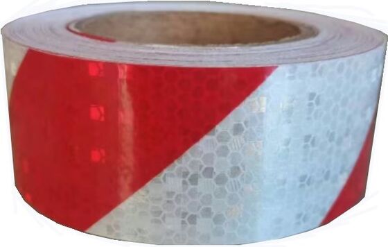20cm*50m 노란색과 검은색 PVC 인쇄 가능한 반사 소재 벌집형 크리스탈 격자 줄무늬 테이프(자동차 및 트럭 차량용)